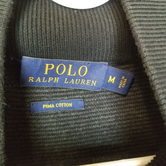 Polo Ralph Lauren Mens M Black Long Sleeves 1/4 Zi - Picture 6 of 8